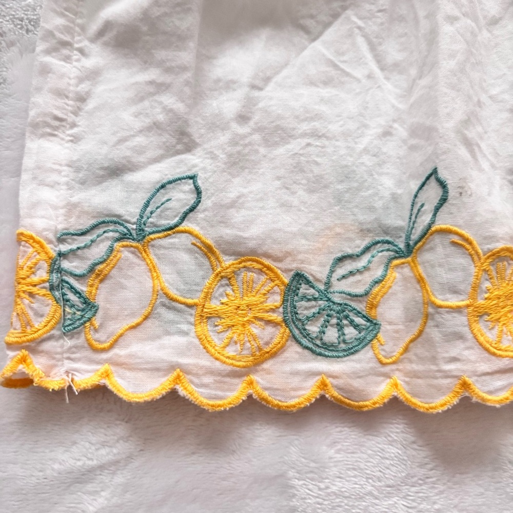 JOIE Smocked Lemon Embroidered Lounge Beach Shorts--NWT--M - Picture 6 of 12